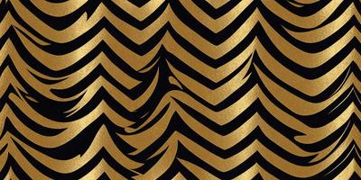 The primary subject of the image is a bird, which is the main focus of the scene. The bird is depicted in a gold and black color scheme, giving it a striking and elegant appearance. The setting is a black and gold zigzag pattern, which serves as the background for the bird. The visual style of the image is a combination of digital art and illustration, creating a unique and eye-catching design. The overall atmosphere of the image is one of beauty and sophistication, with the bird as the central